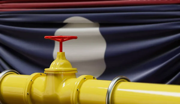 Laos Oil Gas Fuel Pipeline Oil Industry Concept Rendering — Stok fotoğraf