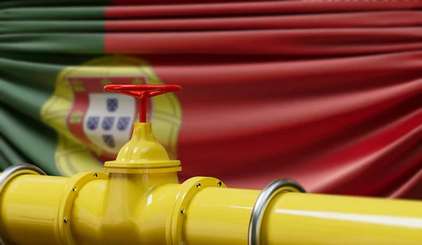 Portugal Oil Gas Fuel Pipeline Oil Industry Concept Rendering — Stok fotoğraf