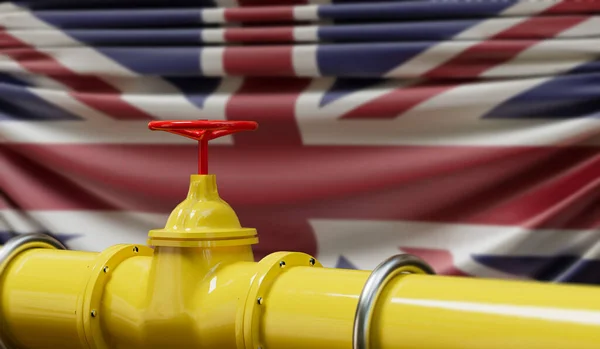 Gasoducto Petróleo Gas Del Reino Unido Concepto Industria Petrolera Renderizado — Foto de Stock