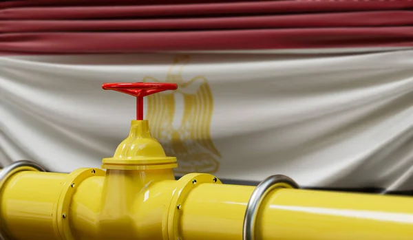Egypt Oil Gas Fuel Pipeline Oil Industry Concept Rendering — Stok fotoğraf