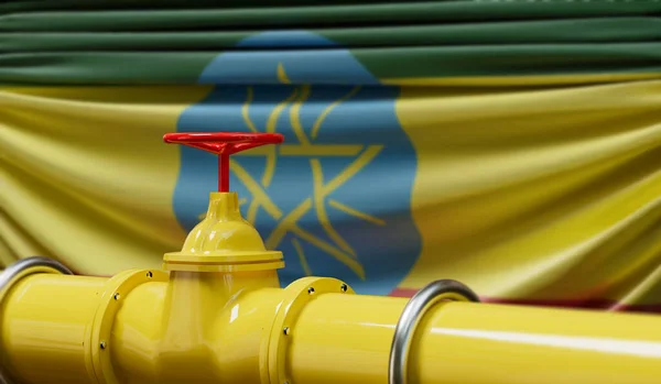 Ethiopia Oil Gas Fuel Pipeline Oil Industry Concept Rendering — Stok fotoğraf
