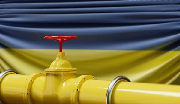 Ukraine Oil Gas Fuel Pipeline Oil Industry Concept Rendering — Stockfoto