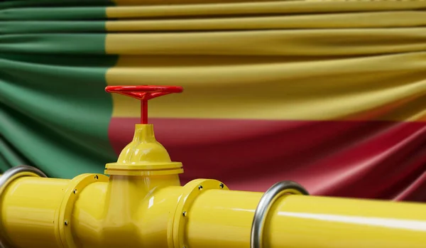 Benin Oil Gas Fuel Pipeline Oil Industry Concept Rendering — Foto Stock