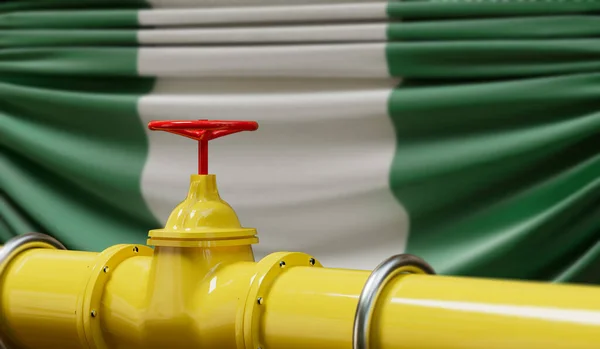 Nijerya Petrol Doğalgaz Boru Hattı Petrol Endüstrisi Konsepti Hazırlama — Stok fotoğraf