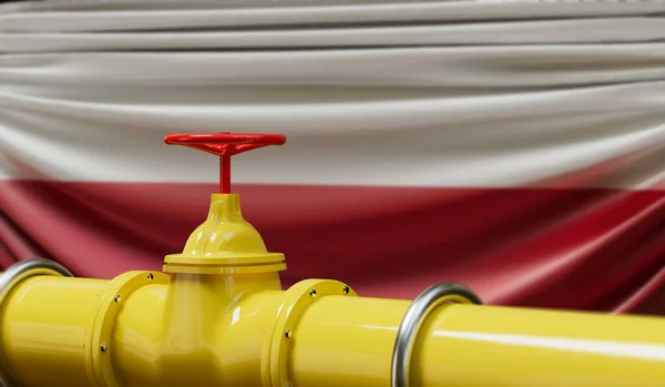 Poland Oil Gas Fuel Pipeline Oil Industry Concept Rendering —  Fotos de Stock