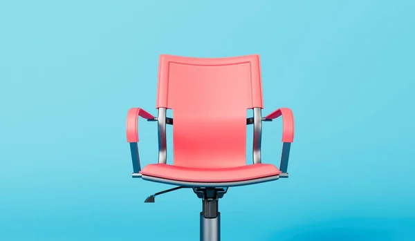 Kancelářská Židle Modrém Pozadí Obchodní Koncept Vykreslování — Stock fotografie