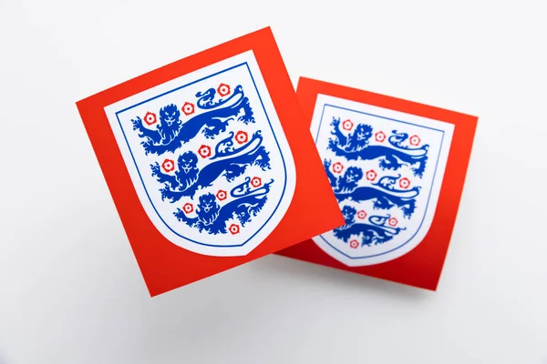 London Ngiltere Aralık 2022 Ngiltere Futbol Logosu Aslan Ulusal Amblem — Stok fotoğraf
