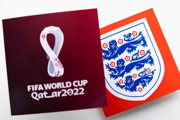 Лондон Великобритания Декабрь 2022 Английский Футбольный Логотип Три Льва Национальной — стоковое фото