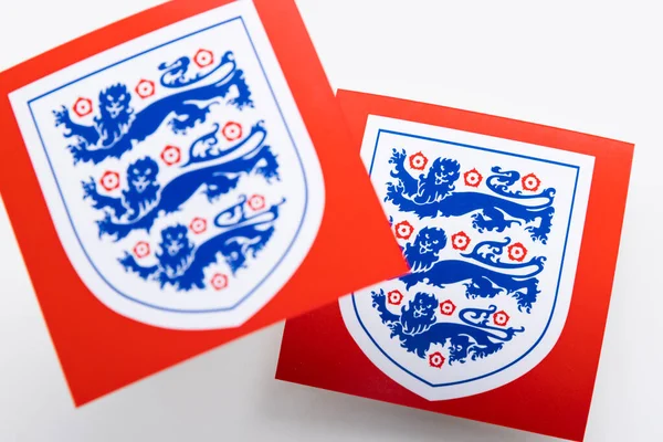 London Ngiltere Aralık 2022 Ngiltere Futbol Logosu Aslan Ulusal Amblem — Stok fotoğraf