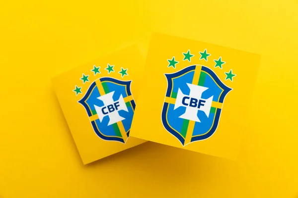 Londres Reino Unido Diciembre 2022 Logotipo Selección Fútbol Brasileña Emblema — Foto de Stock