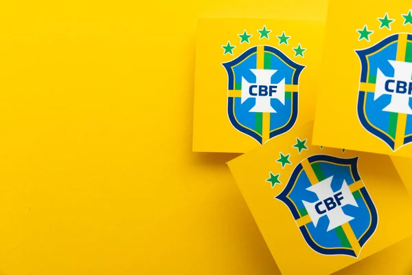 Londres Reino Unido Dezembro 2022 Logotipo Seleção Brasileira Futebol Emblema — Fotografia de Stock