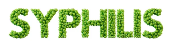 Λέξη Σύφιλης Κατασκευασμένη Από Πράσινο Μόριο Βακτηριδίων Γραμματοσειρά Υγεία Και — Φωτογραφία Αρχείου