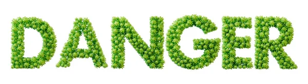 Gevaar Woord Gemaakt Van Groene Bacteriën Cel Molecuul Lettertype Gezondheid — Stockfoto
