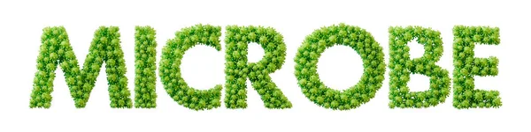 Λέξη Μικροβίων Φτιαγμένη Από Πράσινο Μόριο Βακτηριδίων Γραμματοσειρά Υγεία Και — Φωτογραφία Αρχείου