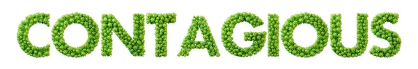 Заразное Слово Сделанное Шрифта Молекулы Зеленых Бактерий Здоровье Благополучие Рендеринг — стоковое фото