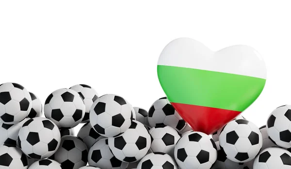 Bulgária Bandeira Coração Com Fundo Bola Futebol Bandeira Futebol Renderização — Fotografia de Stock