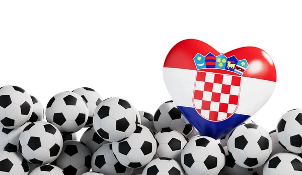 Хорватія Пишається Футбольним Ячем Футбольний Прапор Рендерінг — стокове фото