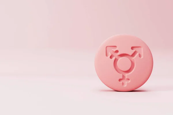 Gender Hormone Pill Transgender Symbol Rendering — Stock Photo, Image