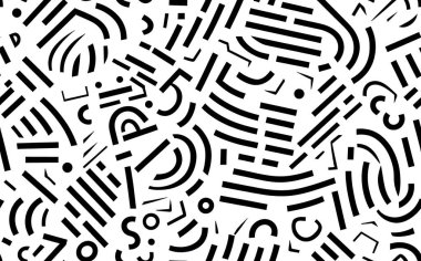 Basit siyah ve beyaz soyut, pürüzsüz desen.