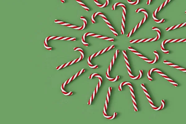 Dulces Caña Caramelo Navidad Patrón Circular Renderizado —  Fotos de Stock