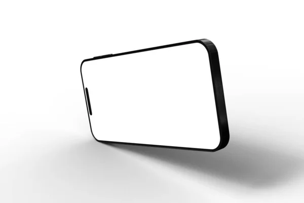 Estúdio Smartphone Moderno Com Uma Tela Branca Branco Isolado Contra — Fotografia de Stock