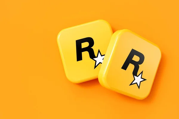 London July 2023 Rockstar Video Game Company Logo Rendering — Stock Photo, Image