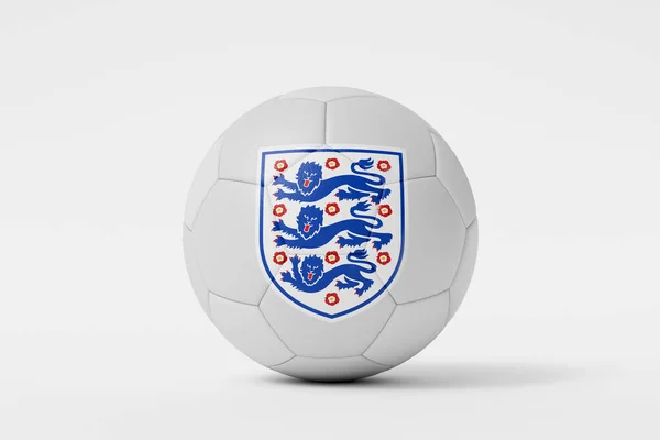 2023年7月 英格兰国家足球队在足球上的标志徽章 3D渲染 — 图库照片