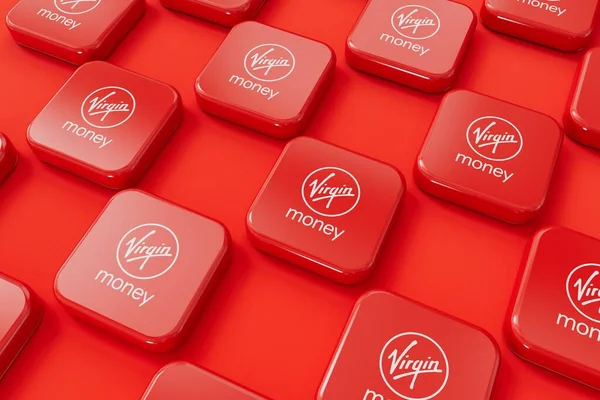 Лондон Великобритания Июль 2023 Логотип Компании Virgin Money Bank Рендеринг — стоковое фото