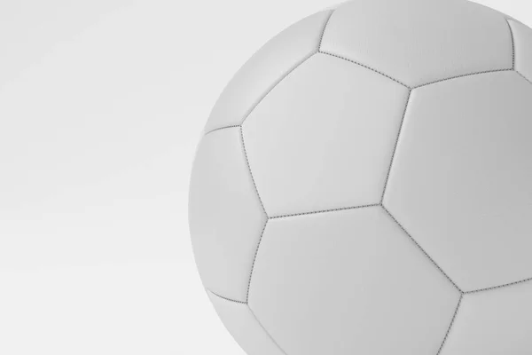 Vit Fotbollsboll Läder Återgivning — Stockfoto
