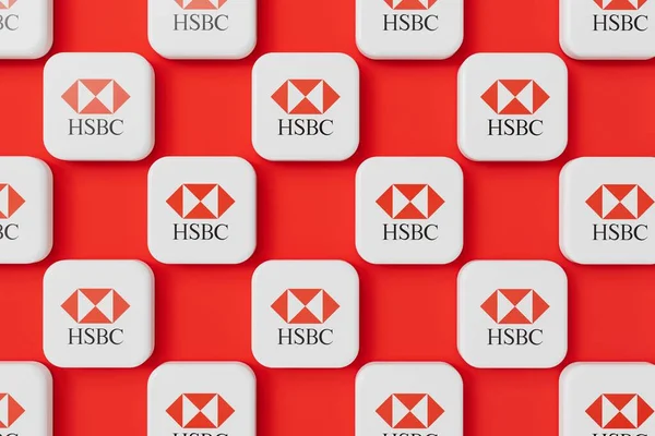 Londen Juli 2023 Hsbc Bank Bedrijfslogo Weergave — Stockfoto