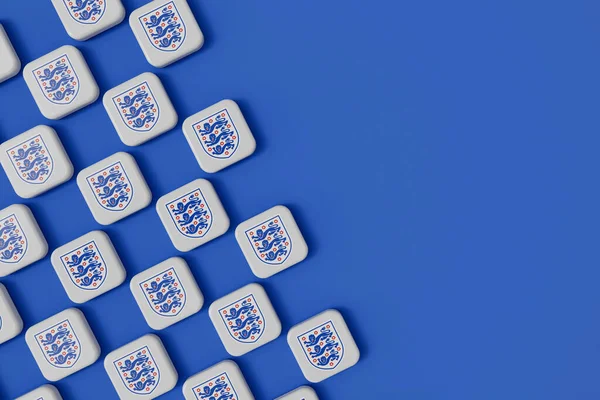 2023年7月 英格兰国家足球队标志 3D渲染 — 图库照片