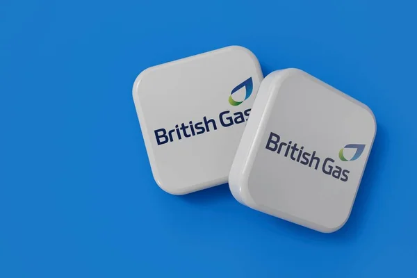 London Lipiec 2023 Logo Brytyjskiego Dostawcy Energii Gazowej Renderowanie — Zdjęcie stockowe