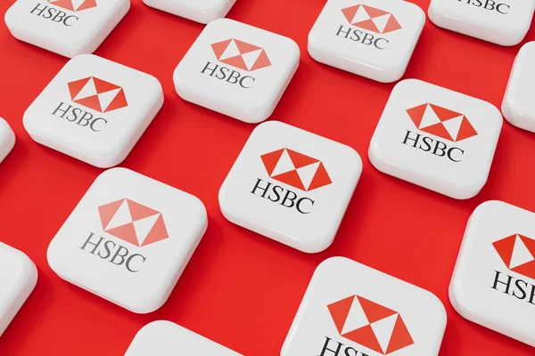 London Ngiltere Temmuz 2023 Hsbc Banka Şirketi Logosu Hazırlama — Stok fotoğraf