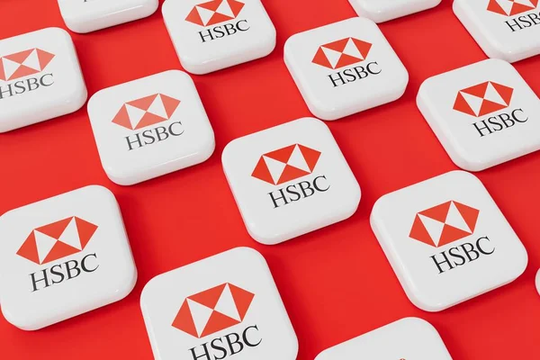 London Ngiltere Temmuz 2023 Hsbc Banka Şirketi Logosu Hazırlama — Stok fotoğraf