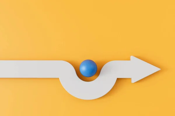 White Business Direction Arrow Moves Obstacle Its Path Rendering — Stock Photo, Image