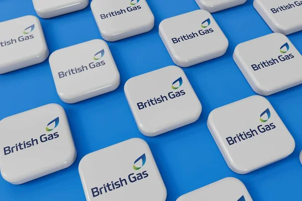 LONDON, İngiltere - Temmuz 2023: İngiliz doğalgaz tedarikçisi şirket logosu. 3B Hazırlama.