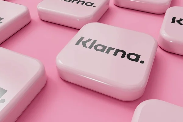 2023年9月 Klarna在线金融服务提供商公司标志 3D渲染 — 图库照片