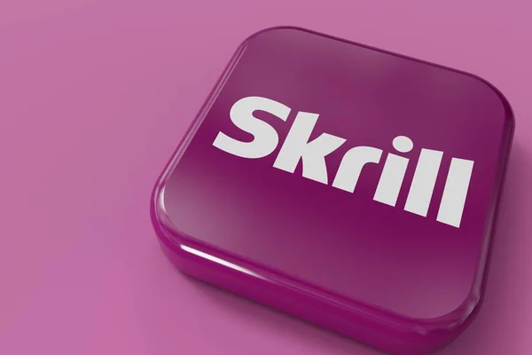 stock image LONDON, UK - September 2023: Skrill online financial service provider company logo. 3D Rendering.