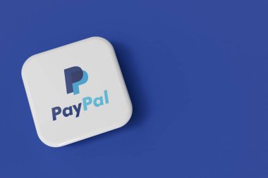 LONDON, İngiltere - Ekim 2023: Paypal çevrimiçi ödeme hizmeti sağlayıcısı şirket logosu. 3B Hazırlama.