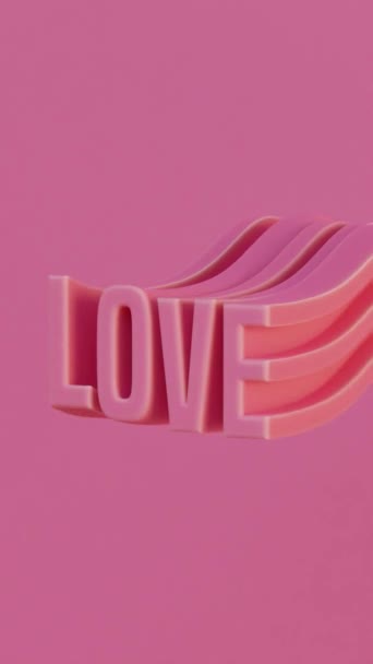 Love Word Looping Wave Animation Valentines Day — Stock video