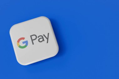 LONDON, İngiltere - Nisan 2024: Google ödeme çevrimiçi ödeme paylaşım hizmeti servis sağlayıcısı logosu. 3B Hazırlama.