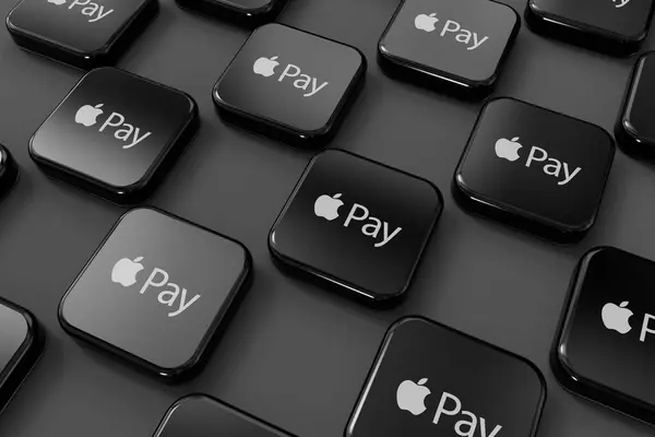 Londen April 2024 Apple Betaalt Online Betalingsdienstaanbieder Bedrijfslogo Weergave — Stockfoto