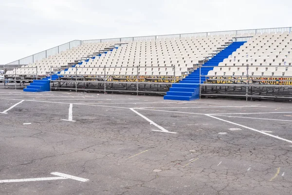 Bleachers Installed Esplanade Public Parking Lot Open Air Concert Blue — Stock Photo, Image