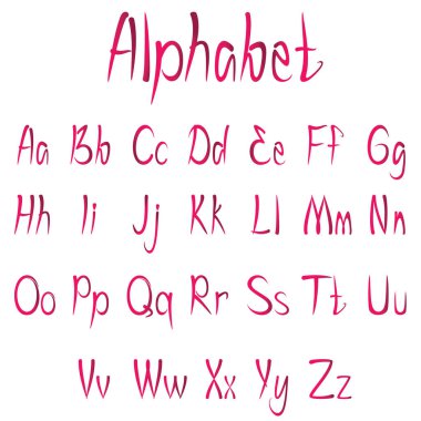 elle çizilmiş İngilizce alfabe 