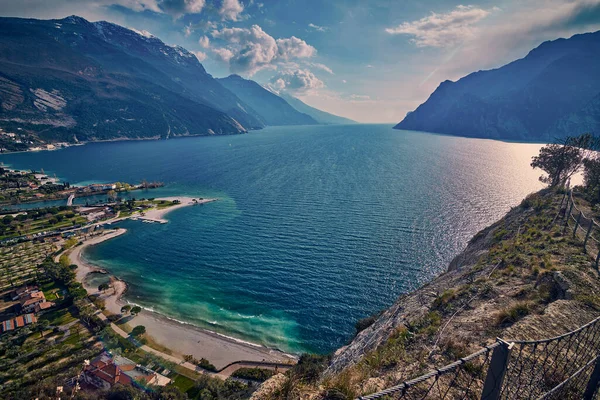 Panorama Torbole Uma Pequena Cidade Lago Garda Itália Europa Belo — Fotografia de Stock