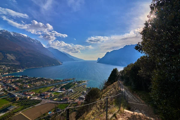 Panorama Torbole Small Town Lake Garda Italy Europa Beautiful Lake — Stock Photo, Image