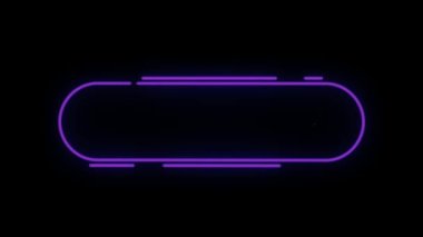 Renkli neon ışık kutusu animasyonu siyah ekranda izole edildi.