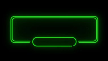Renkli neon ışık kutusu animasyonu siyah ekranda izole edildi.