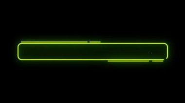 Renkli neon ışık kutusu animasyonu siyah ekranda izole edildi.