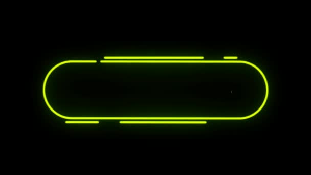 Animacja Kolorowe Neon Light Text Box Izolat Czarnym Ekranie — Wideo stockowe